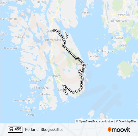 455 bus Line Map