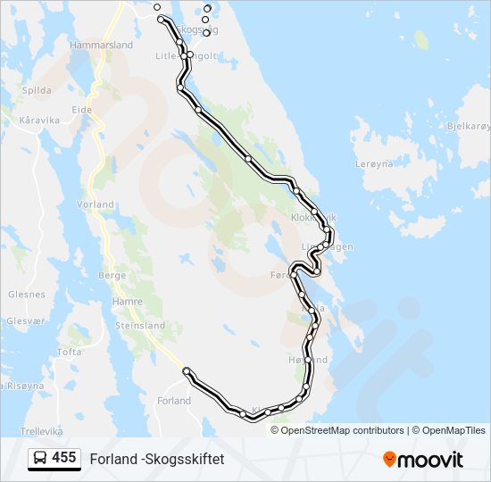 455 Bus Line Map