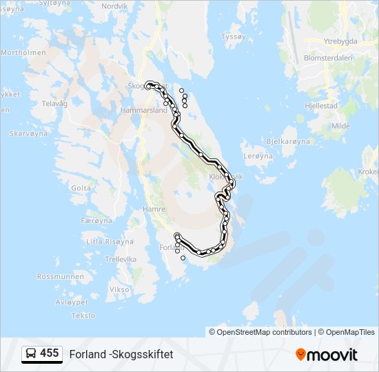 455 Bus Line Map