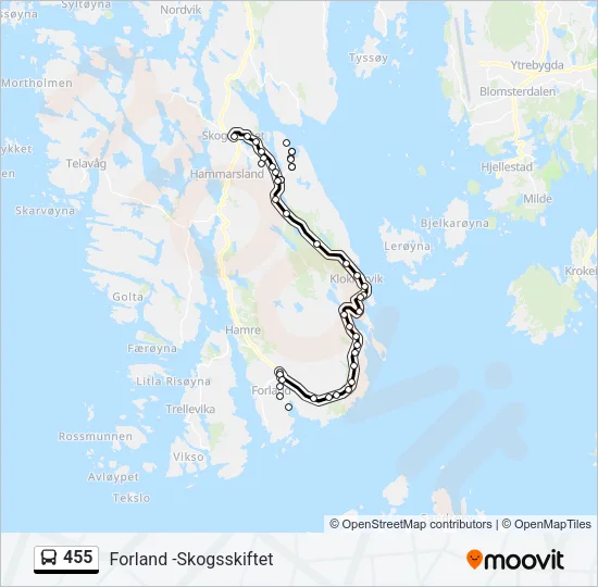 455 Bus Line Map