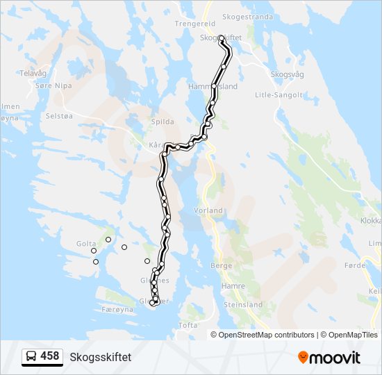 458 Bus Line Map