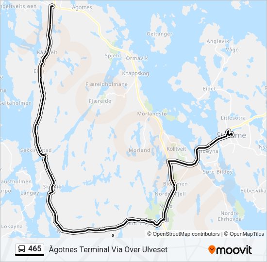 465 Bus Line Map