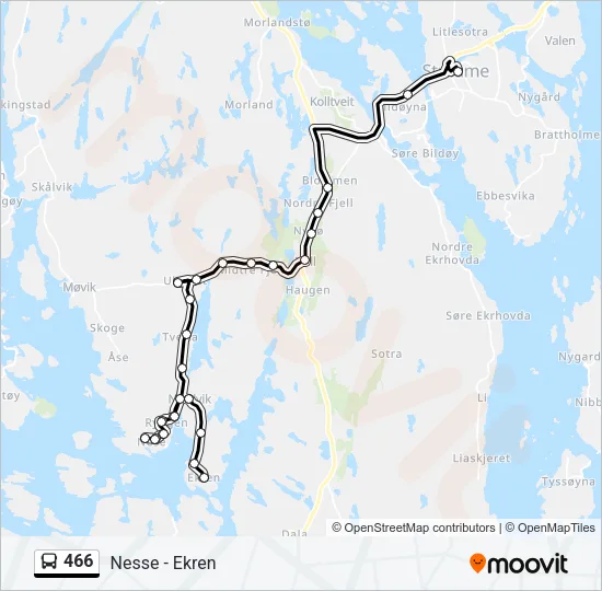 466 Bus Line Map