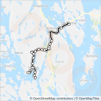 466 Bus Line Map