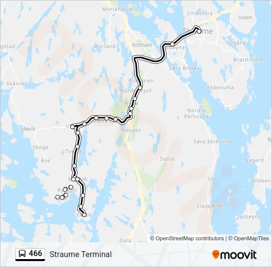 466 Bus Line Map