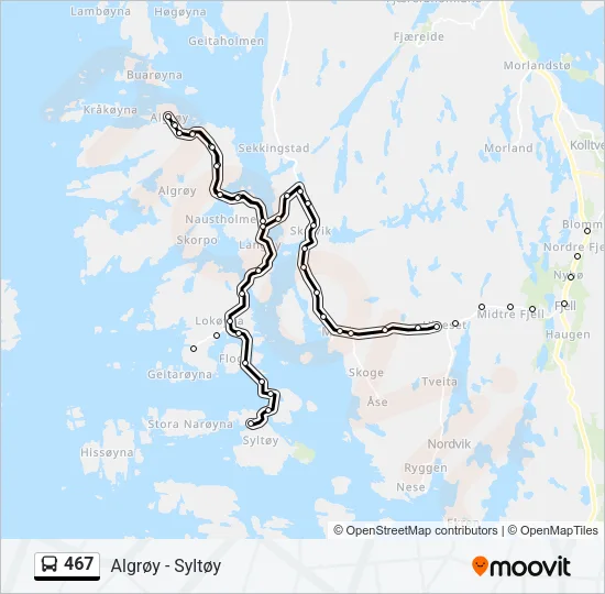 467 Bus Line Map
