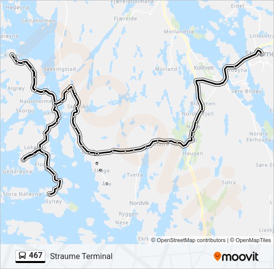 467 Bus Line Map
