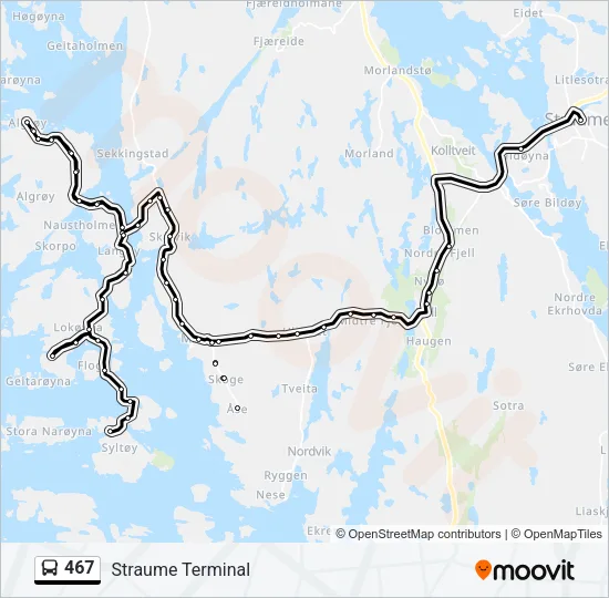 467 Bus Line Map