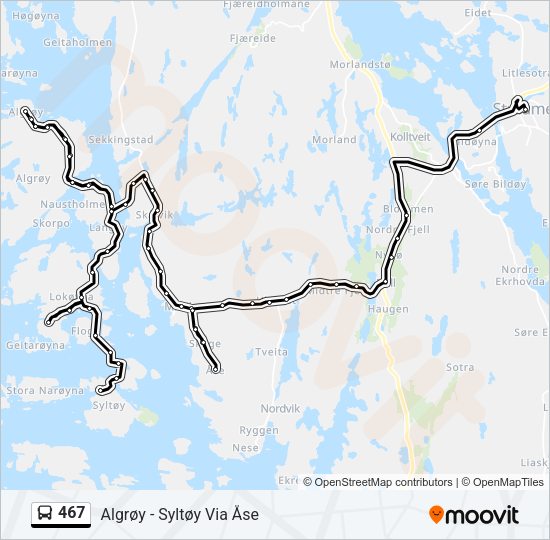 467 Bus Line Map