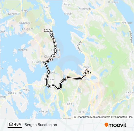 484 Bus Line Map