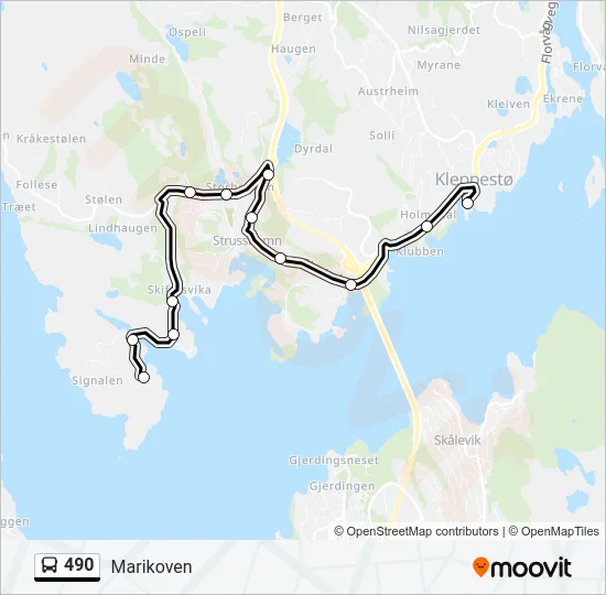 490 Bus Line Map