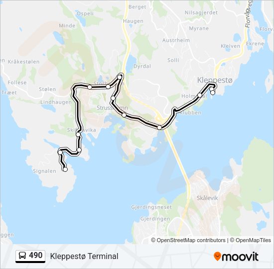 490 Bus Line Map