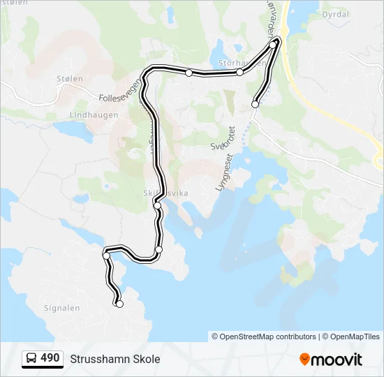 490 Bus Line Map
