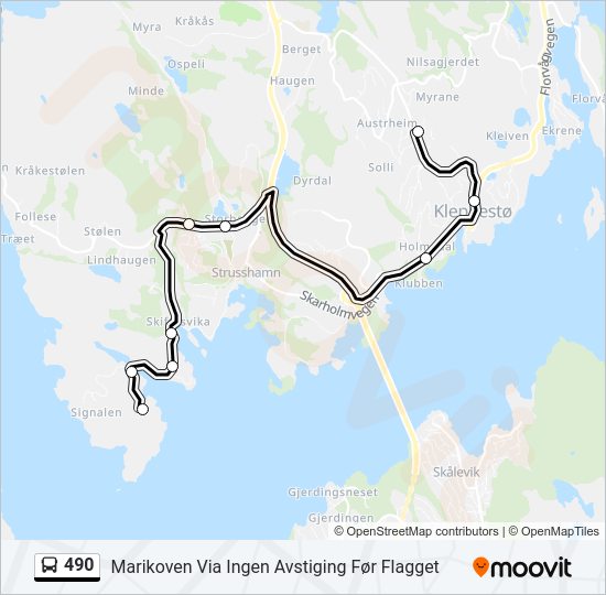 490 Bus Line Map