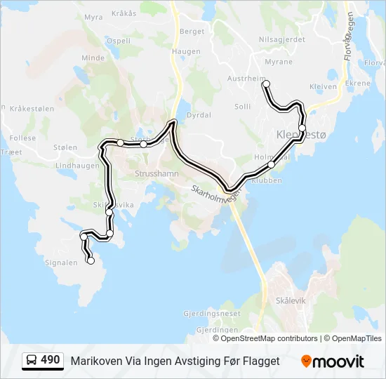 490 Bus Line Map
