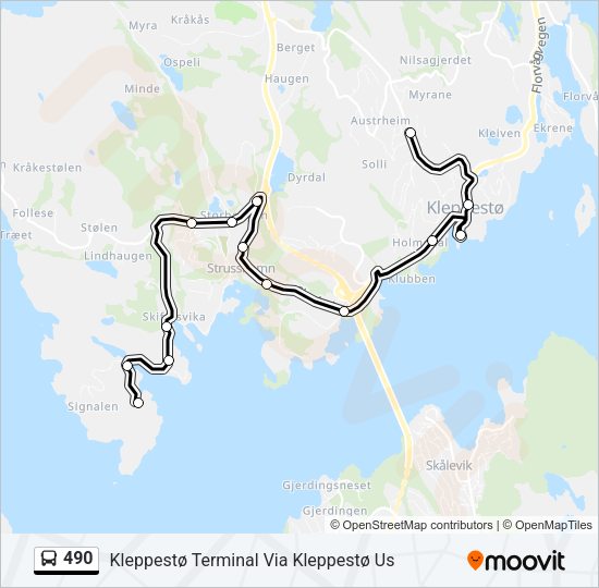 490 Bus Line Map