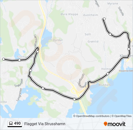 490 bus Line Map