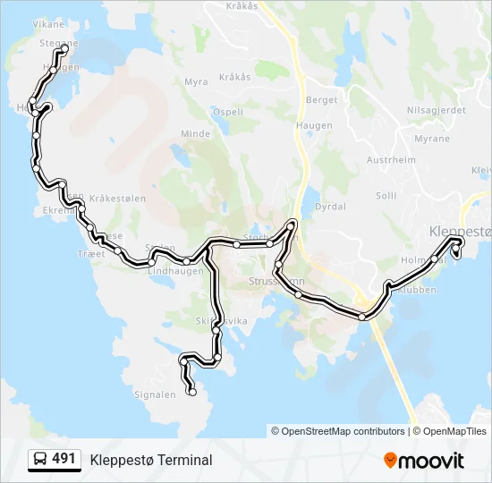 491 Bus Line Map