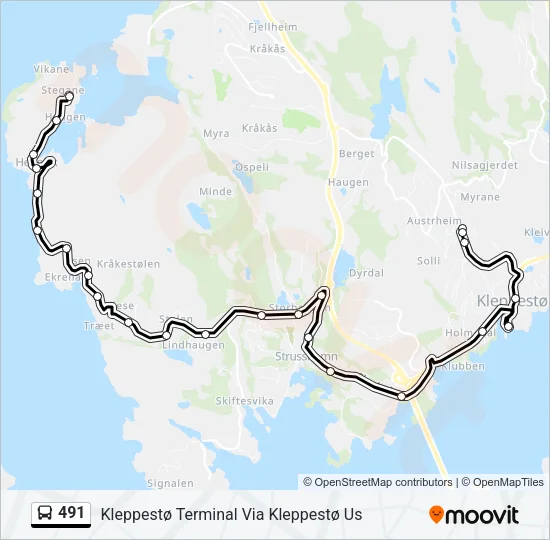 491 Bus Line Map