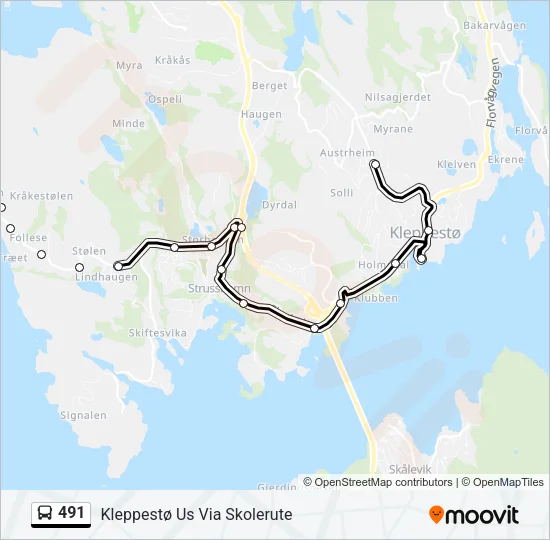 491 Bus Line Map
