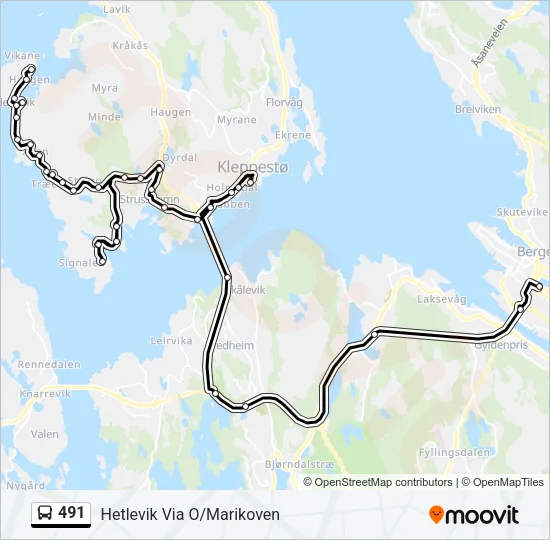 491 Bus Line Map
