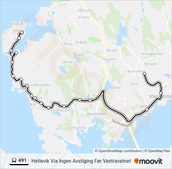 491 Bus Line Map