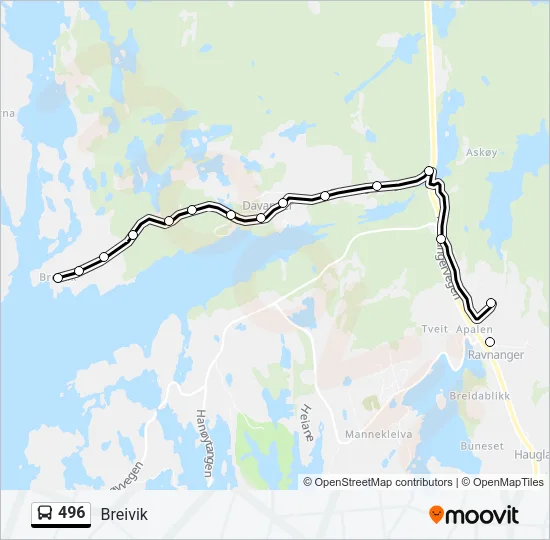 496 Bus Line Map