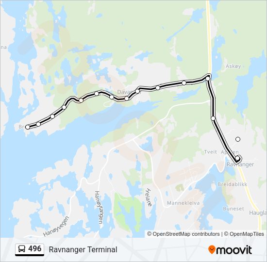 496 Bus Line Map