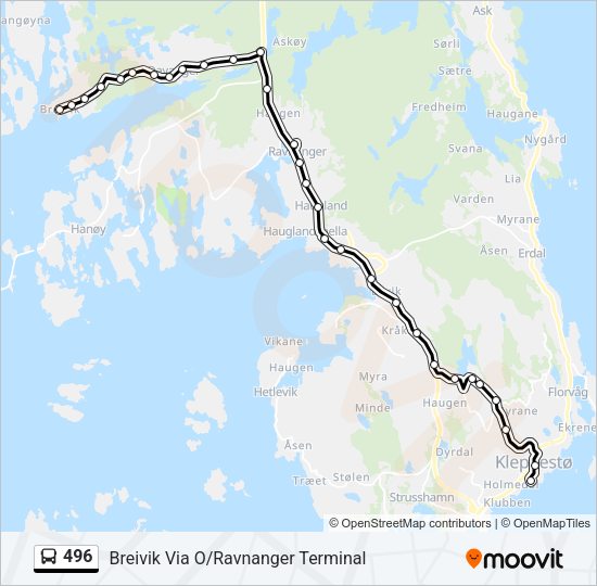 496 Bus Line Map