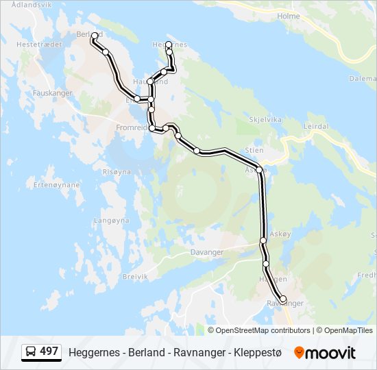 497 bus Line Map