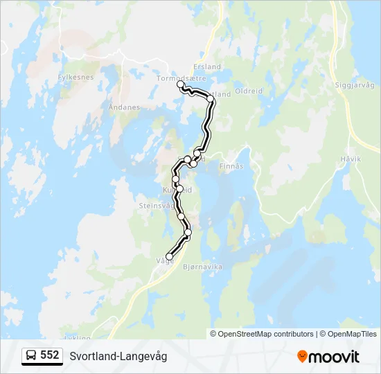 552 Bus Line Map