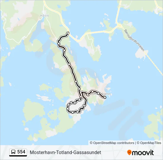 554 Bus Line Map