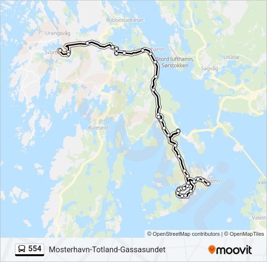 554 Bus Line Map