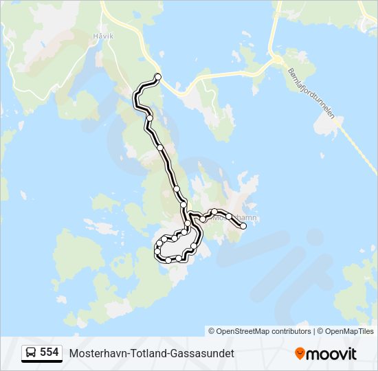 554 Bus Line Map
