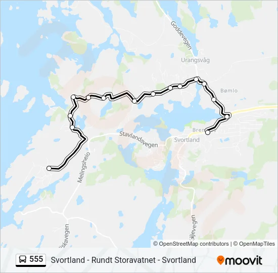 555 Bus Line Map