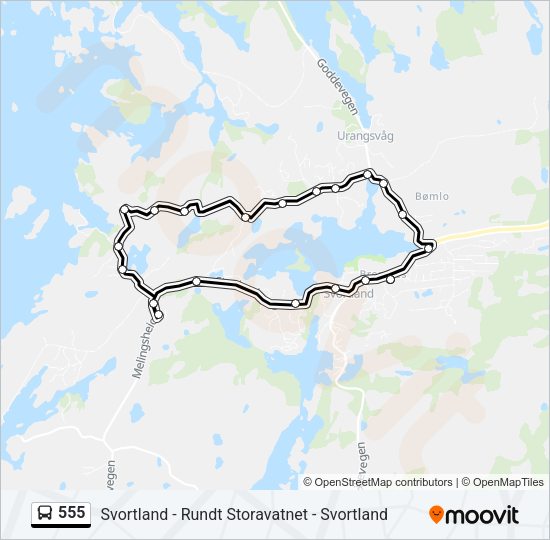 555 Bus Line Map
