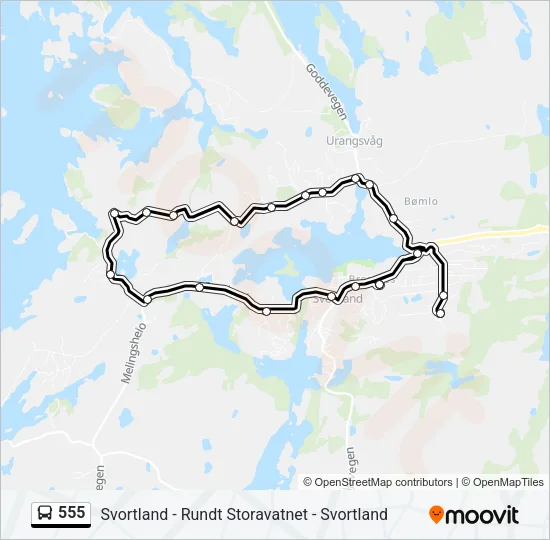 555 Bus Line Map