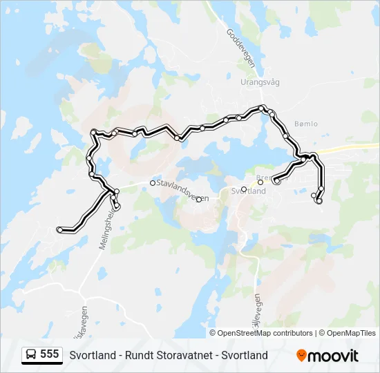 555 Bus Line Map