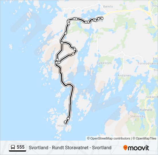 555 Bus Line Map