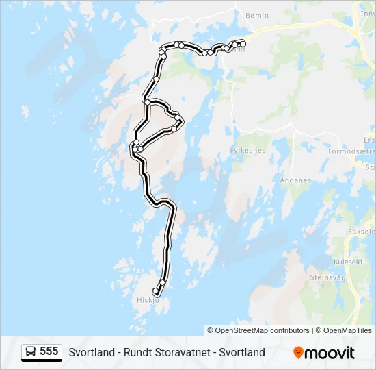 555 Bus Line Map