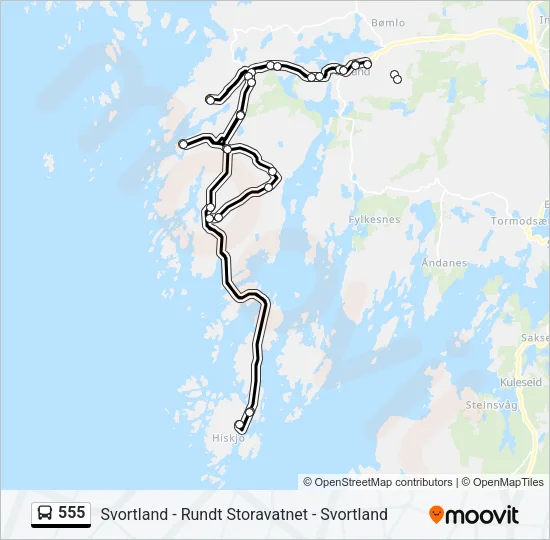 555 Bus Line Map