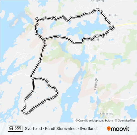 555 Bus Line Map