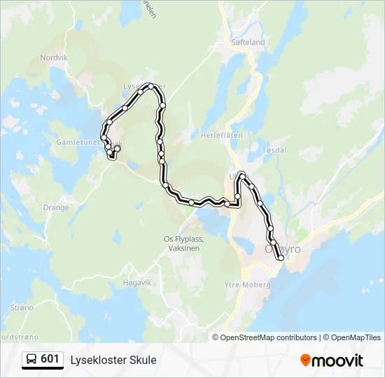 601 Bus Line Map