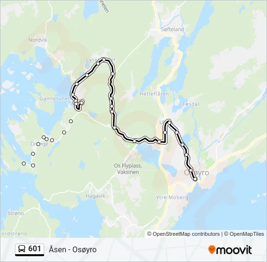 601 Bus Line Map