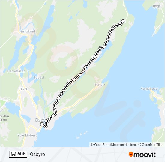 606 bus Line Map