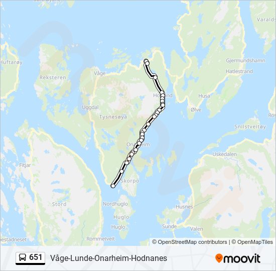 651 bus Line Map