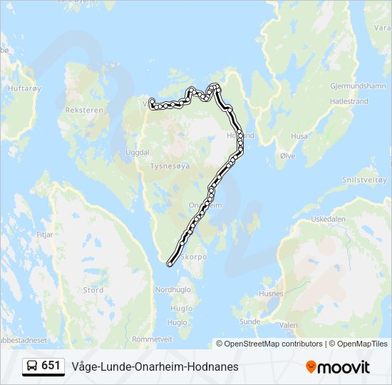 651 Bus Line Map