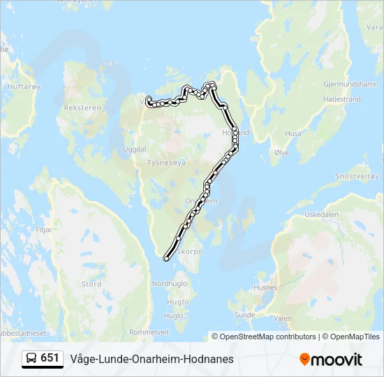 651 Bus Line Map
