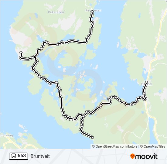 653 Bus Line Map