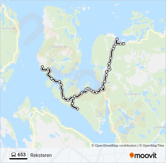 653 Bus Line Map